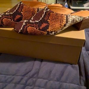 FINAL PRICE — MADEWELL MULES-SNAKE EMBOSSED LEATHER